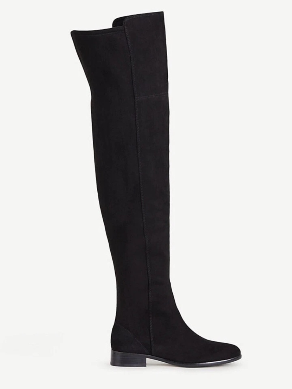 Ann Taylor Carlene Over the Knee Boots Black Faux Suede, Size 9